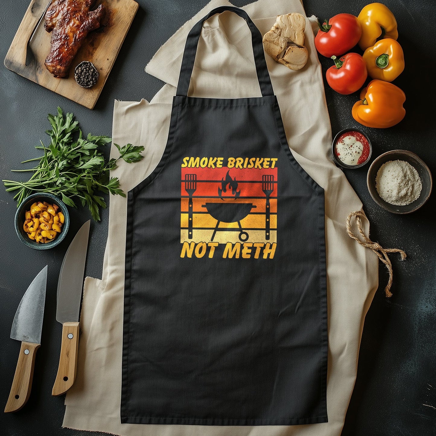 Smoke Brisket Not Meth T-shirt - Hilarious BBQ Humor! 100% Cotton, Unisex Design Perfect for Grill Masters and Chill Vibes!