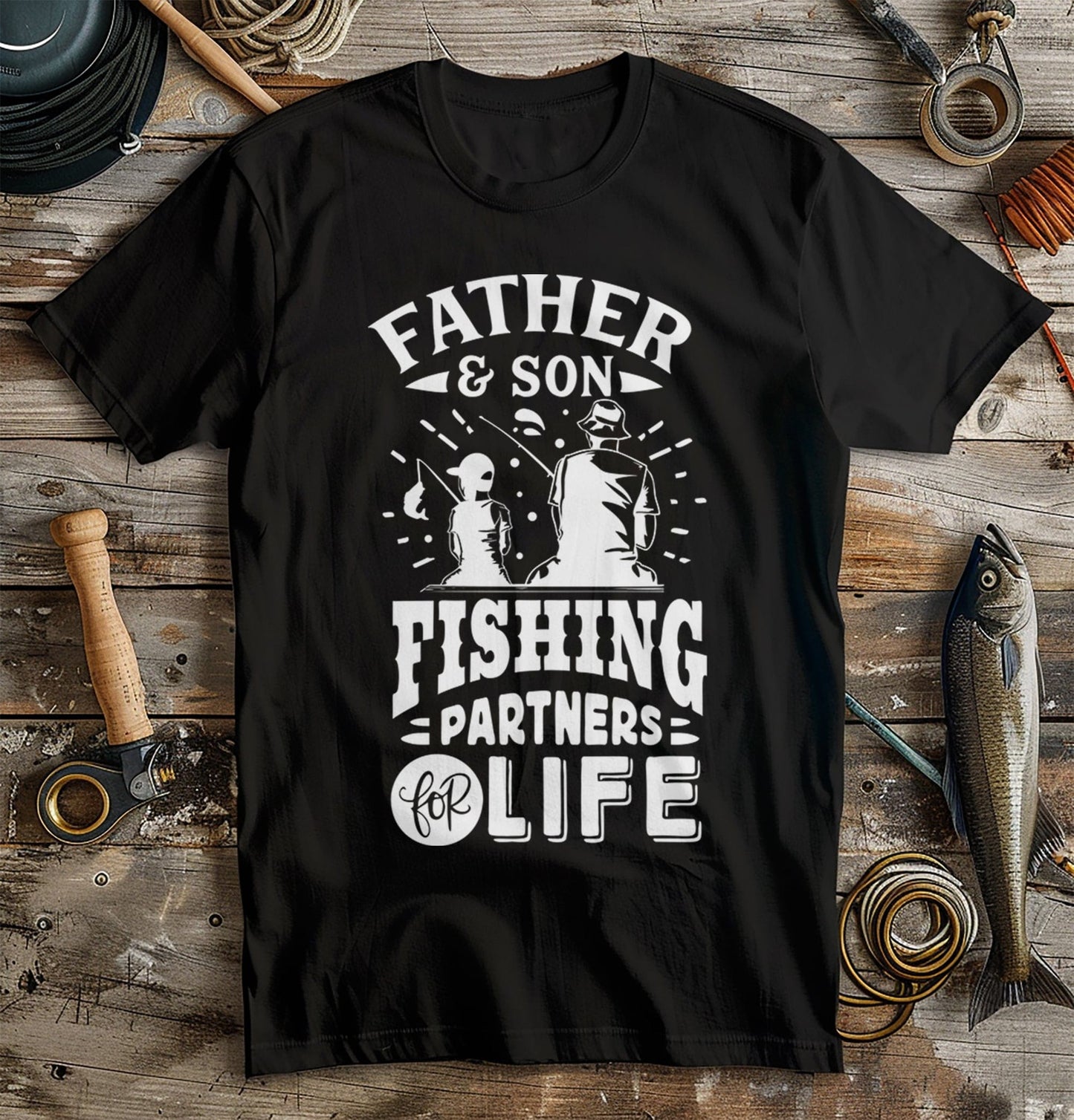 Father and Son Fishing Adventure T-Shirt