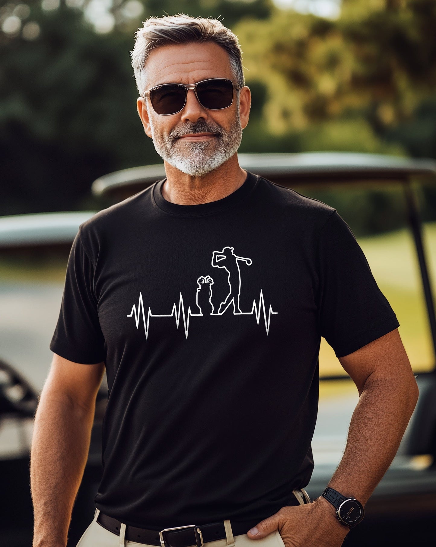 Golf Heartbeat T-Shirt Pawsitively