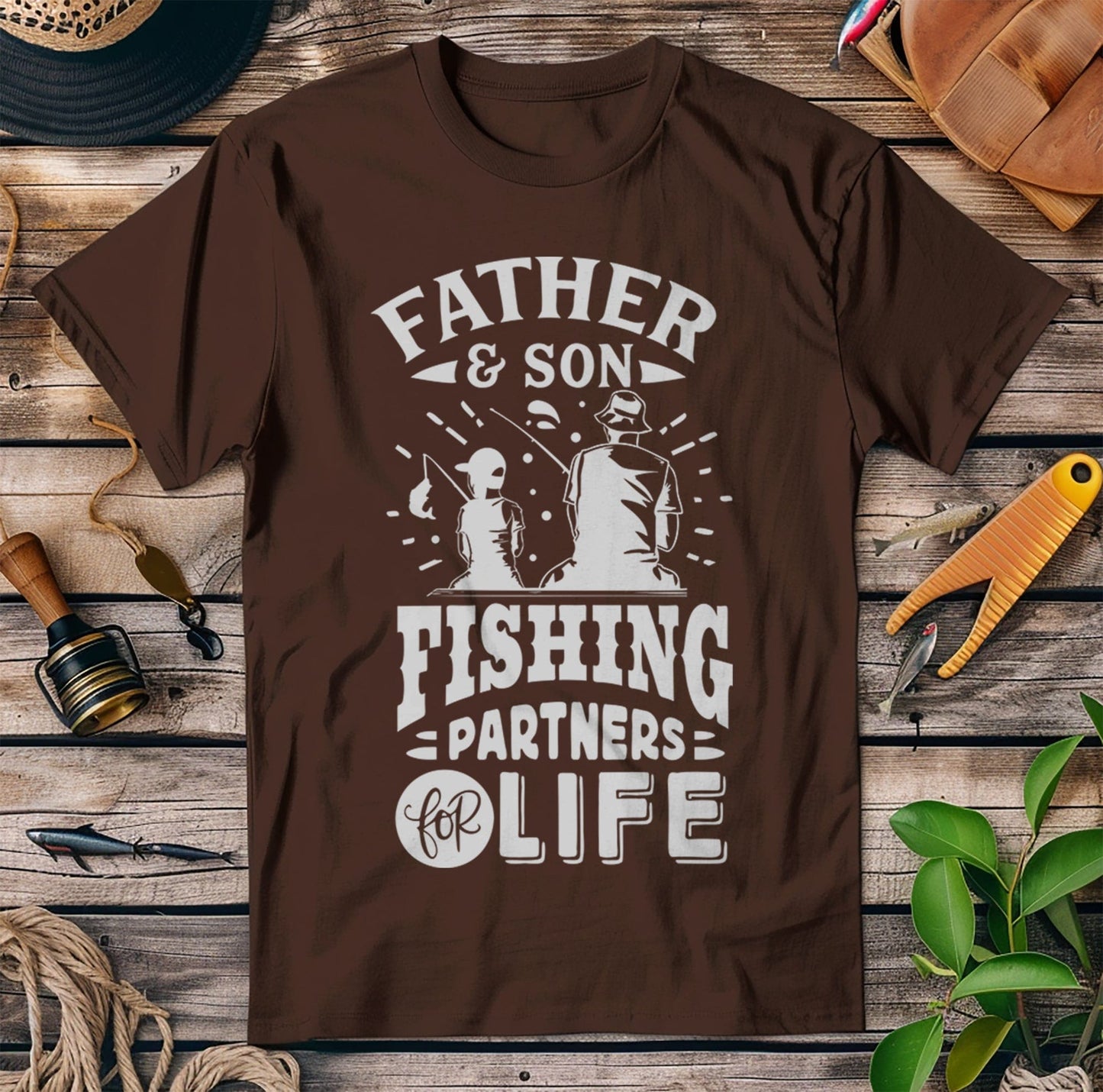 Father and Son Fishing Adventure T-Shirt