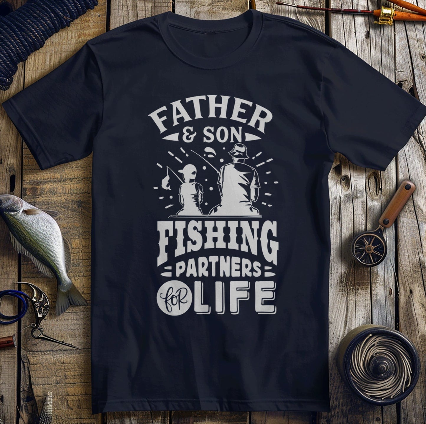 Father and Son Fishing Adventure T-Shirt