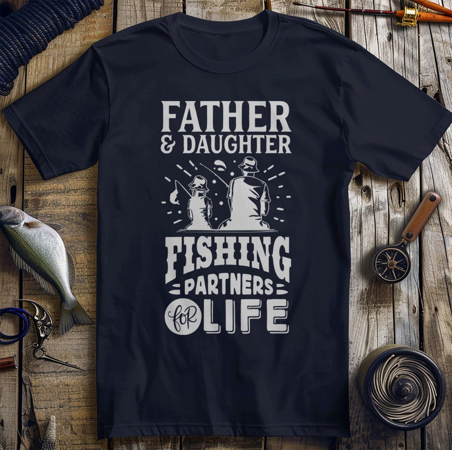 Father and Daughter Fishing T-Shirt