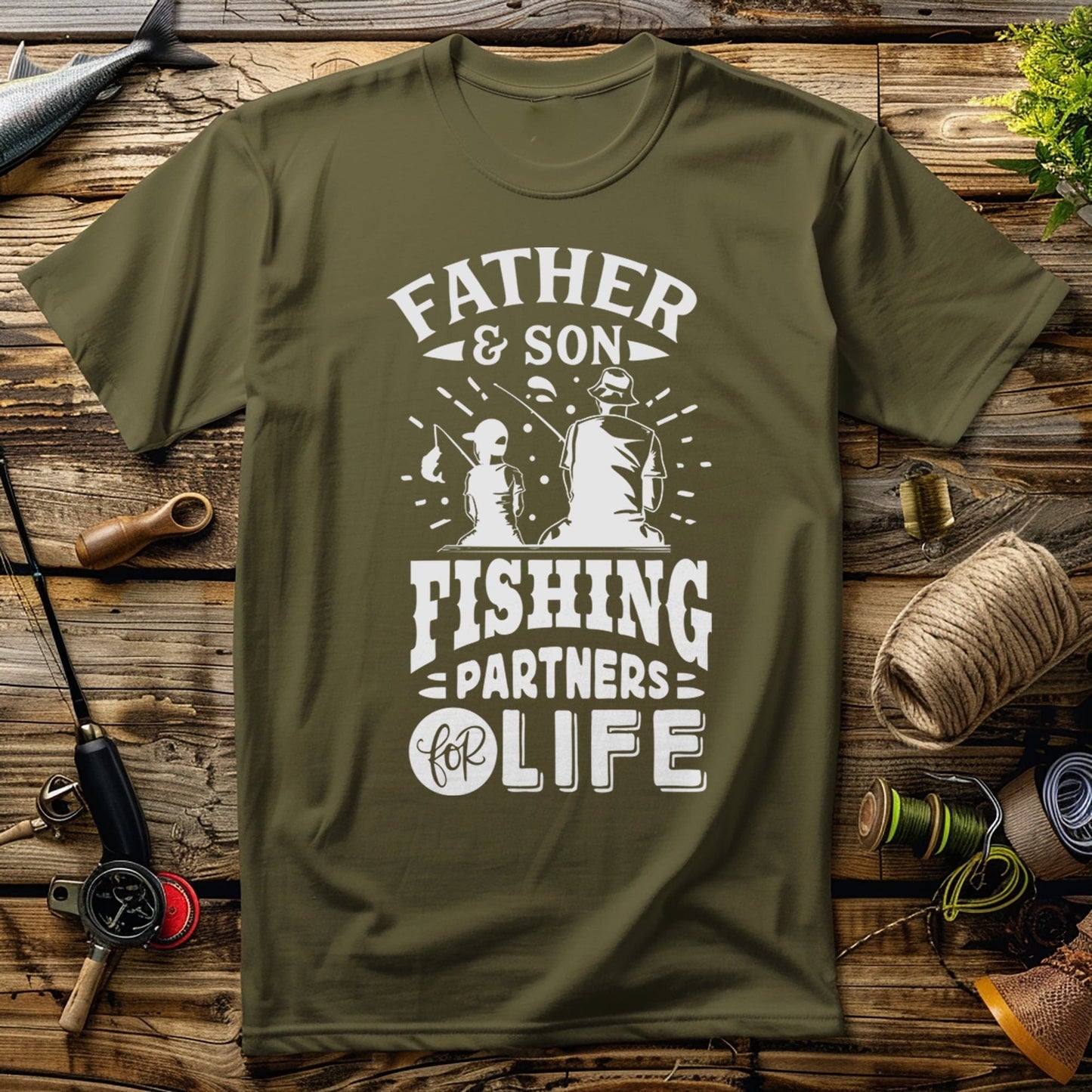 Father and Son Fishing Adventure T-Shirt
