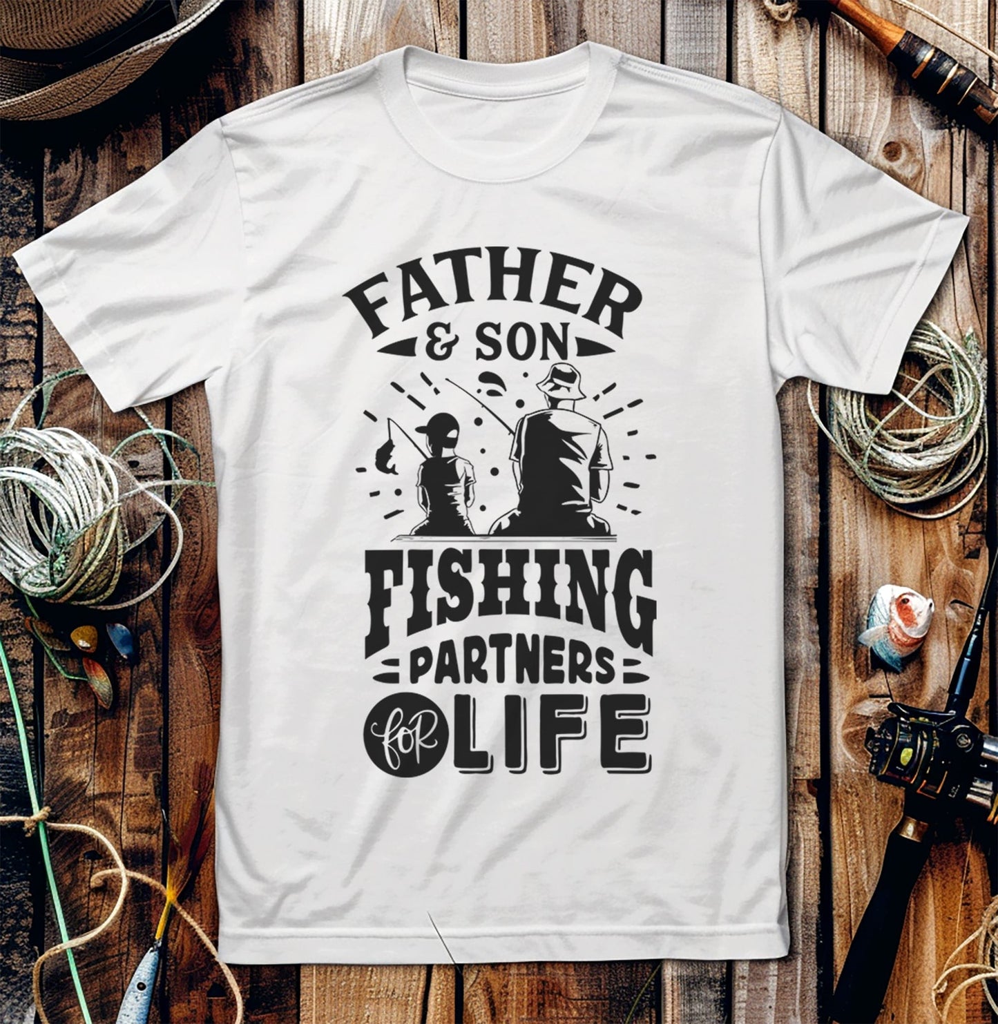 Father and Son Fishing Adventure T-Shirt