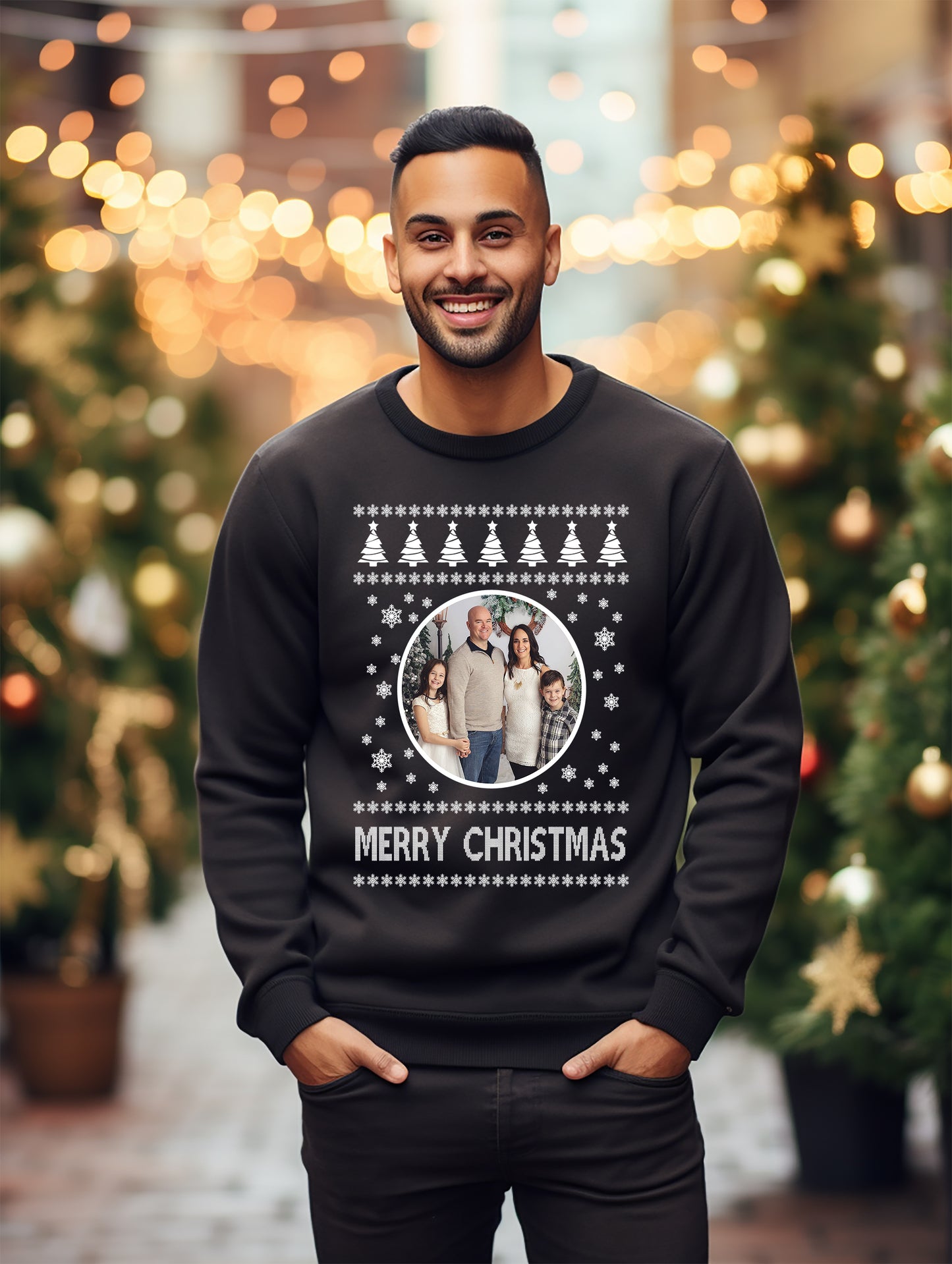 Personalized Christmas Jumper Photo & Text Adults & Kids Sweatshirt