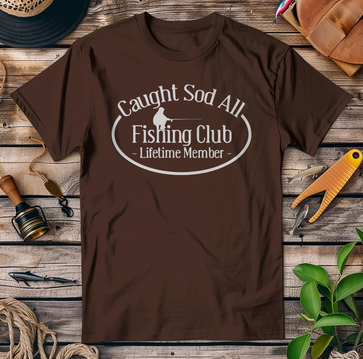 Caught Sod All Funny Fishing Club T-Shirt
