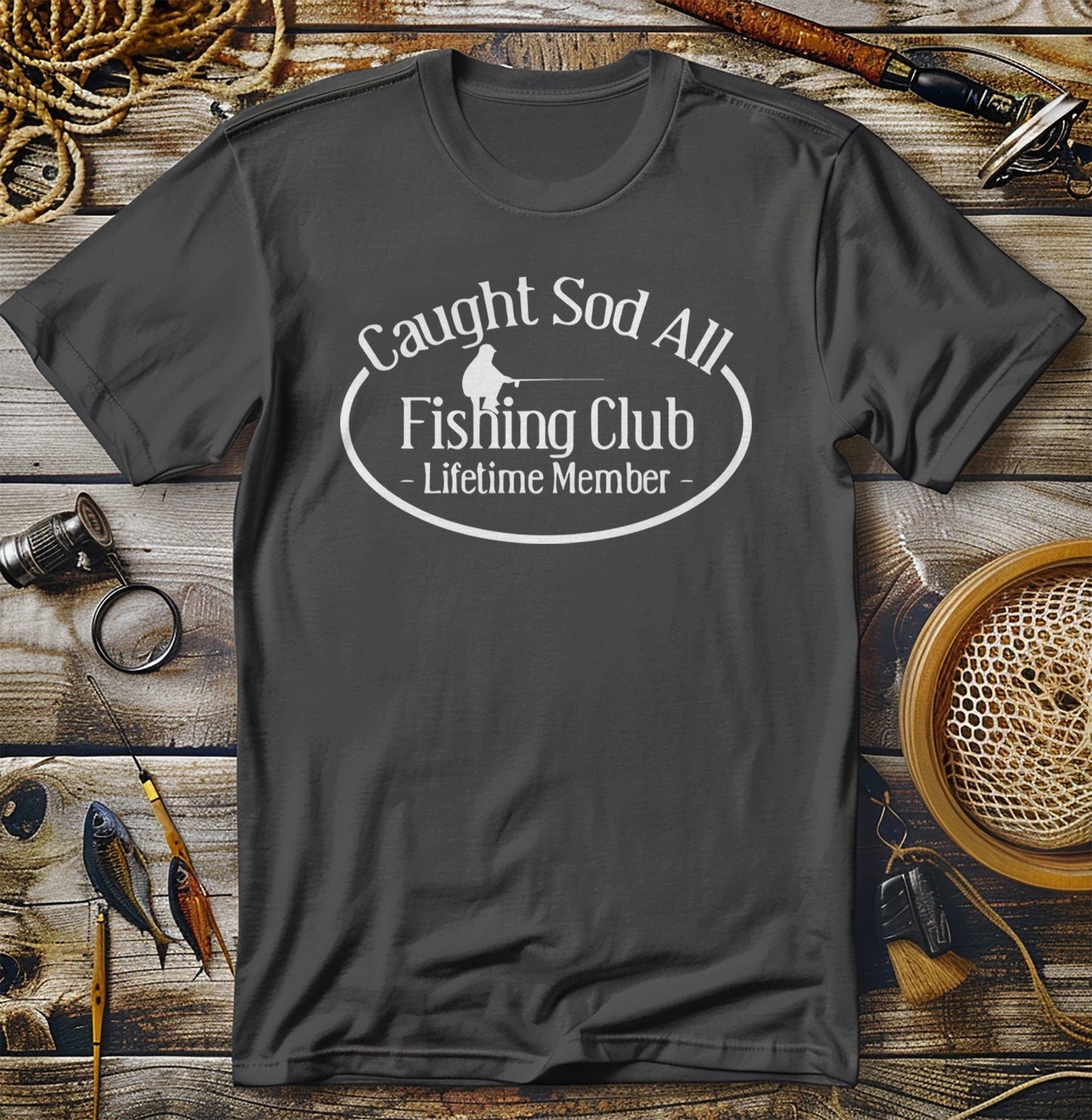 Caught Sod All Funny Fishing Club T-Shirt