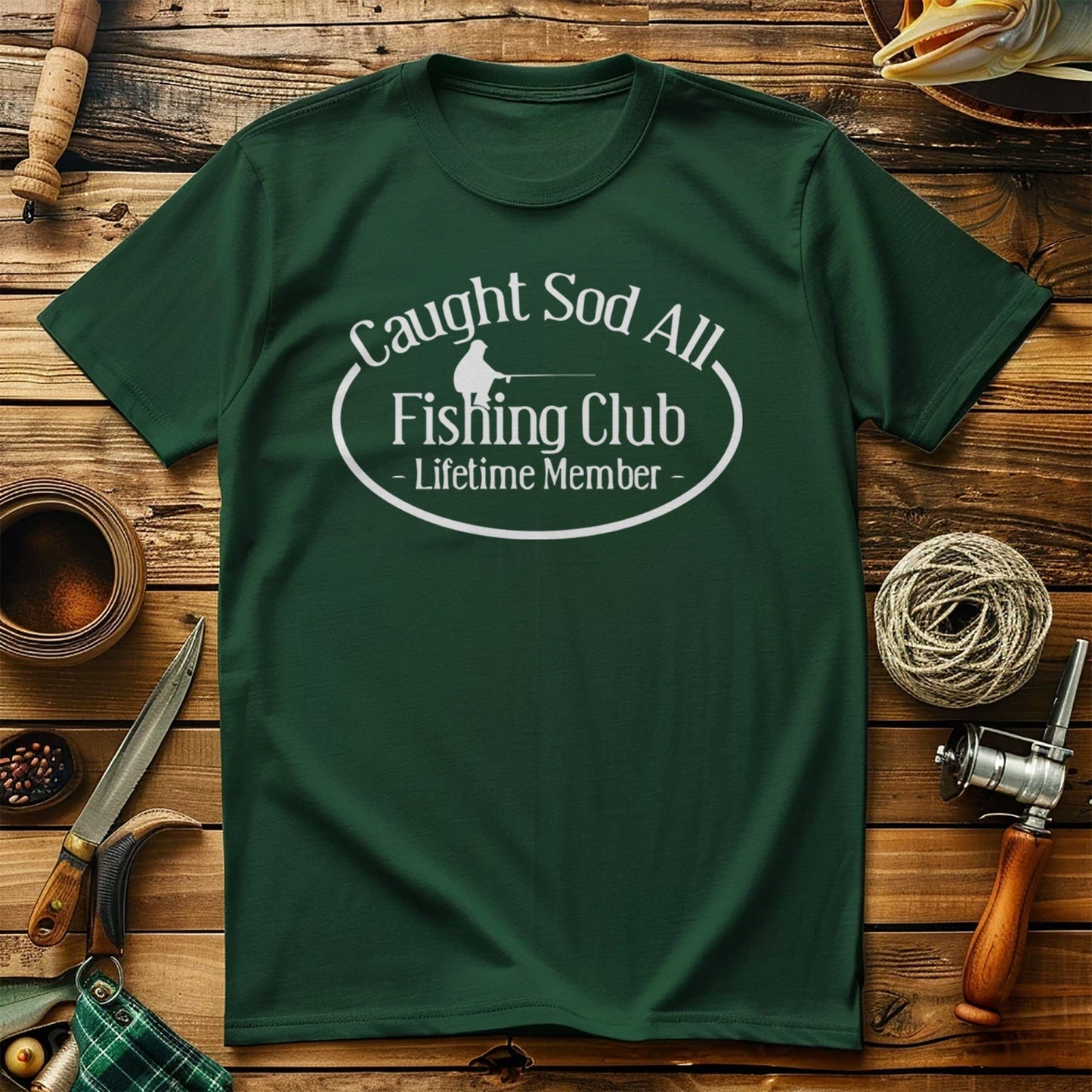 Caught Sod All Funny Fishing Club T-Shirt