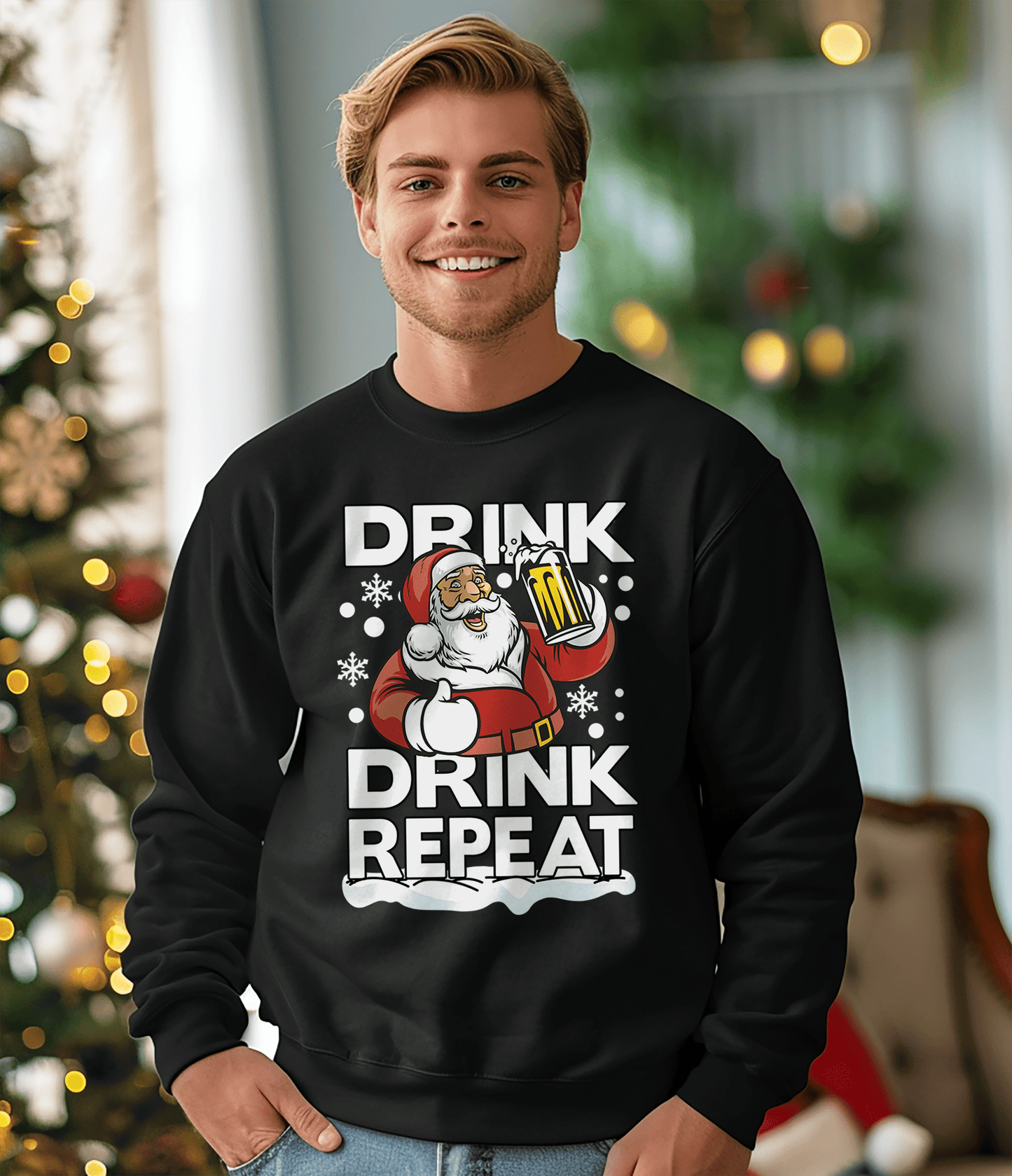 Drink Drink Repeat Santa Sweatshirt