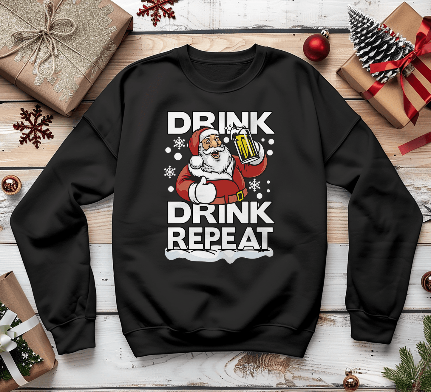Drink Drink Repeat Santa Sweatshirt