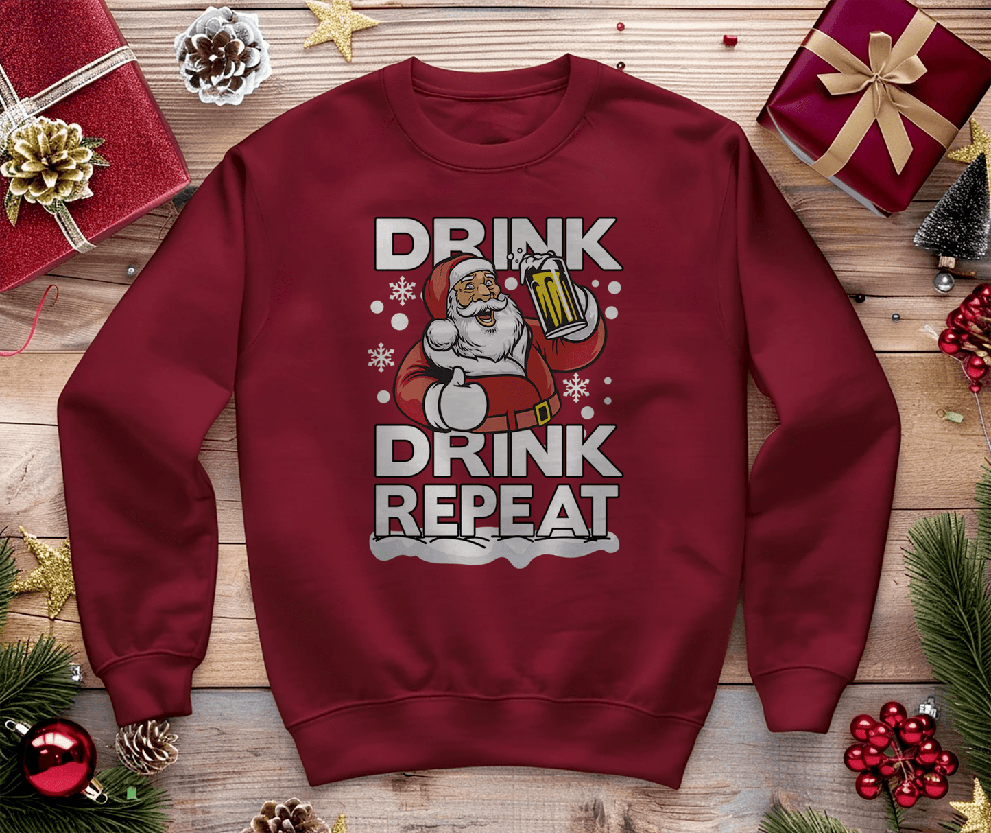 Drink Drink Repeat Santa Sweatshirt