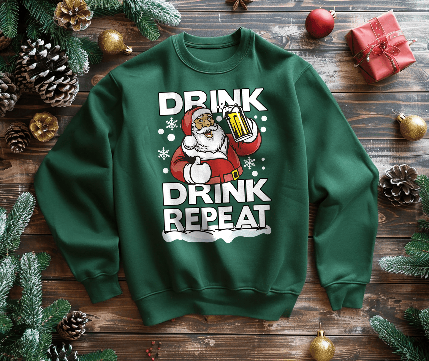 Drink Drink Repeat Santa Sweatshirt