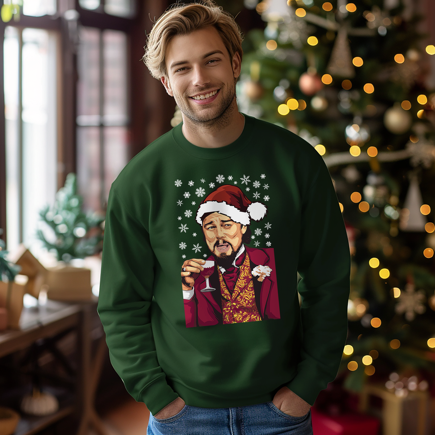 Leo Meme Xmas Sweatshirt