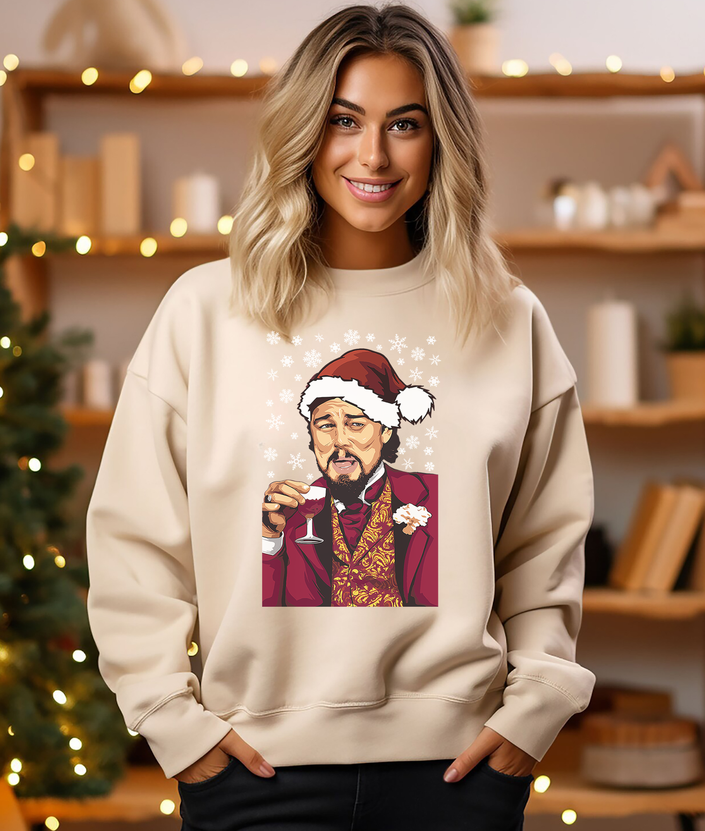 Leo Meme Xmas Sweatshirt