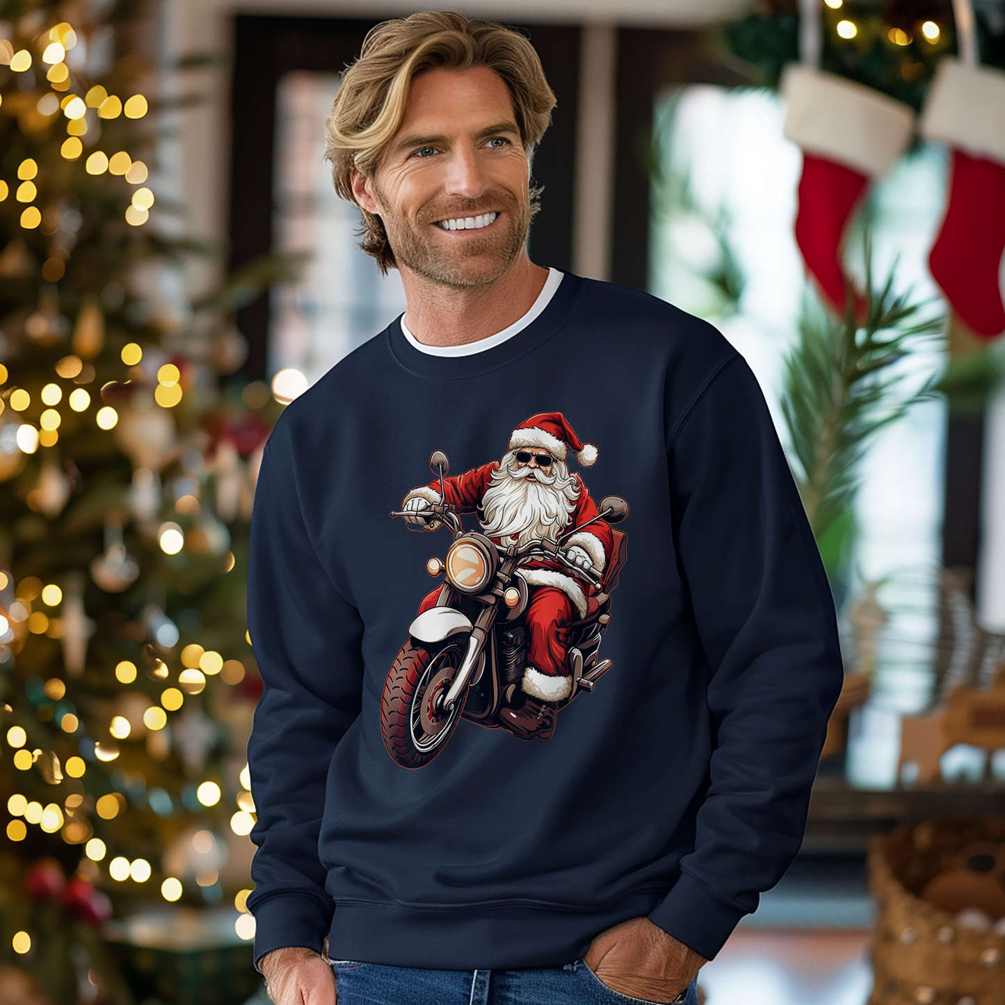 Santa's Sleigh Upgrade: Motorcycle Biker Sweatshirt