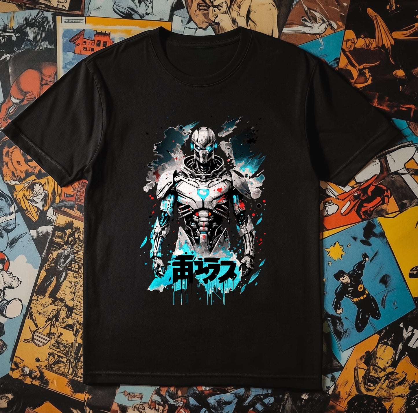 Cyborg Anime Skeleton T-shirt
