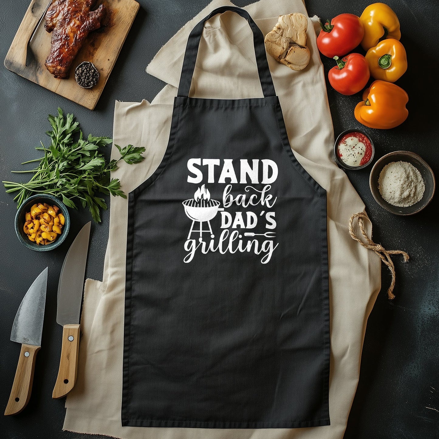 Stand Back! Dad's Grilling - Hilarious BBQ T-Shirt! 100% Cotton, Unisex Design. Perfect for fiery grill masters and dad jokes!