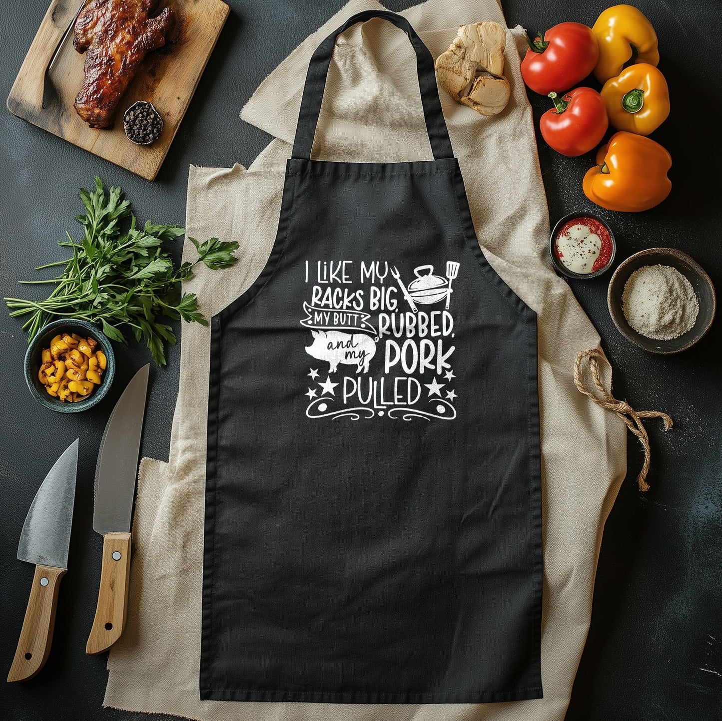 I Like My Racks Big T-Shirt - Hilariously Porktastic! 100% Cotton, Unisex Design, Perfect for Bacon Lovers and Knife-Wielding Chefs!
