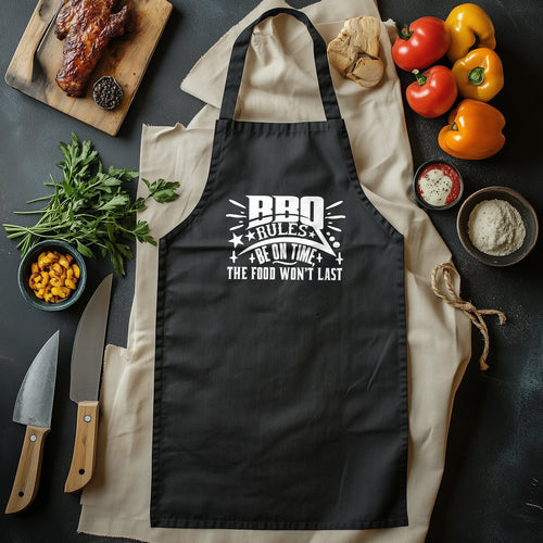 BBQ Rules T-Shirt: Food Won't Last! Grilling Humor for BBQ Masters, 100% Cotton, Unisex, Perfect for Meat Lovers and Grill Gurus!