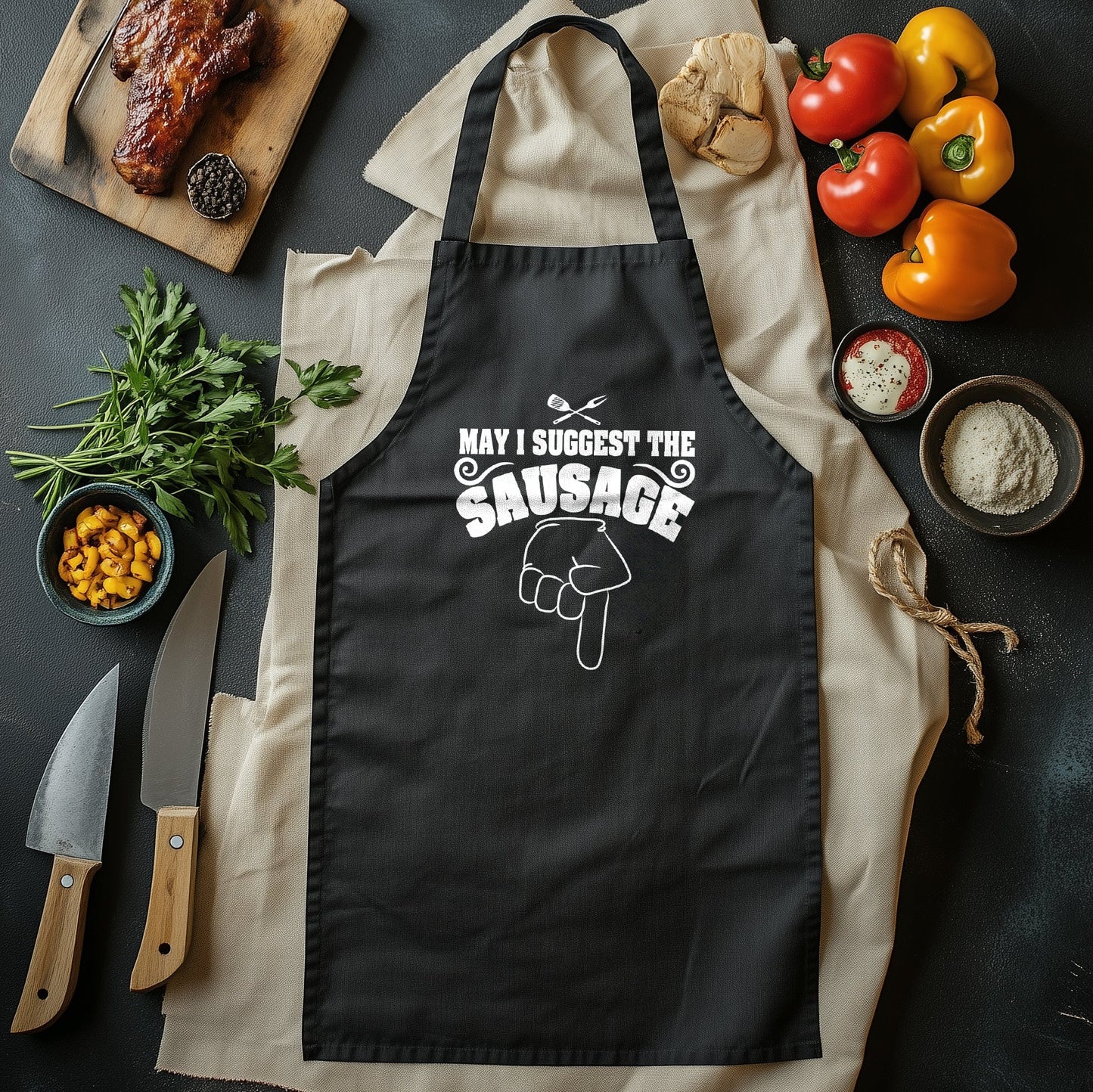 May I Suggest Sausage T-Shirt - Hilariously Delicious! 100% Cotton Unisex Tee, Perfect for Food Lovers and Grill Masters!🍖🔪