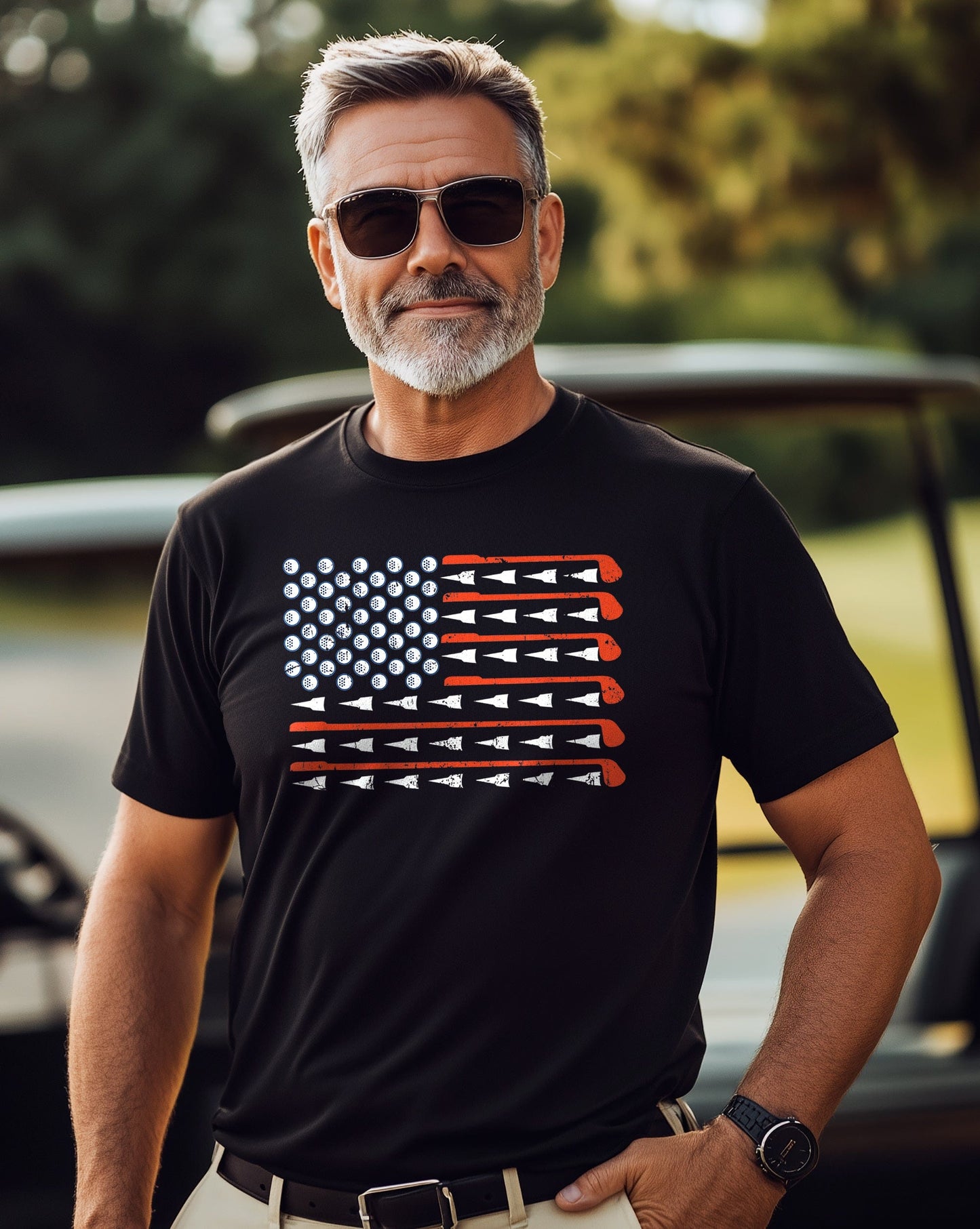 American Flag Golf T-Shirt