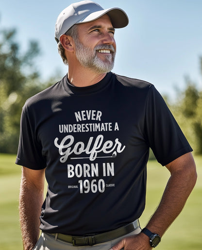 Never Underestimate a Golfer Born in 1960 t-shirt