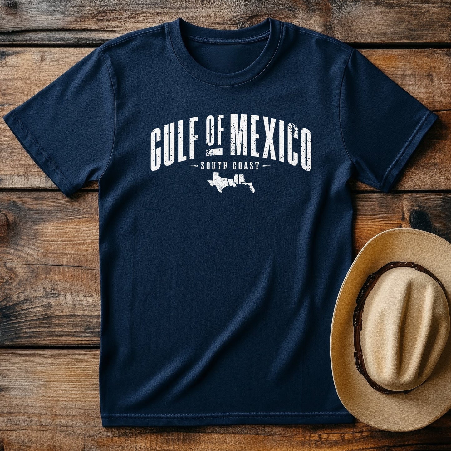 Gulf Of Mexico Text Arch T-Shirt