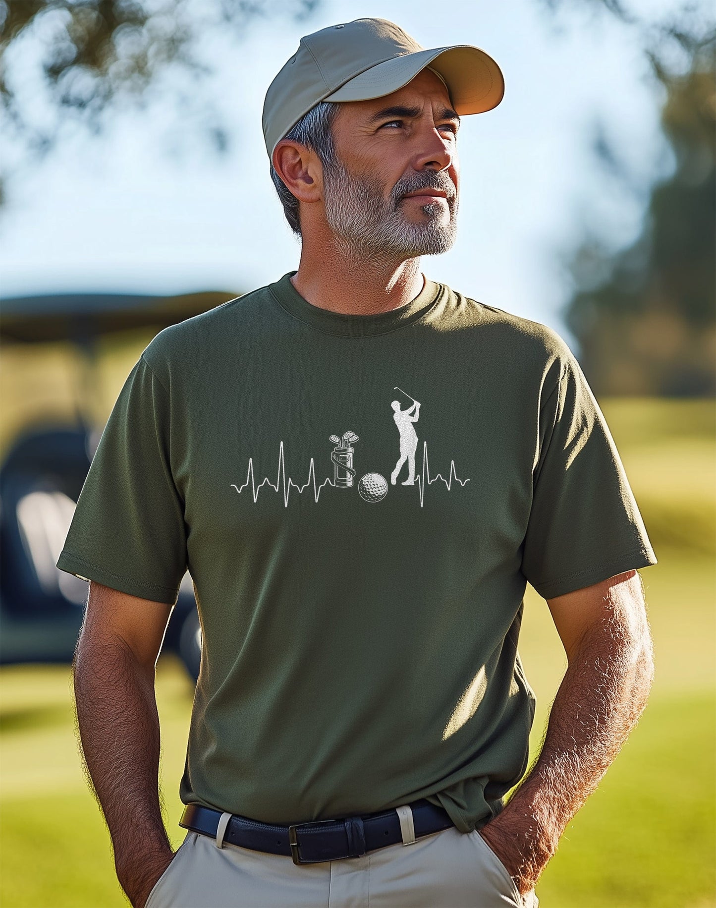 Golf Heartbeat Love T-Shirt  Swing