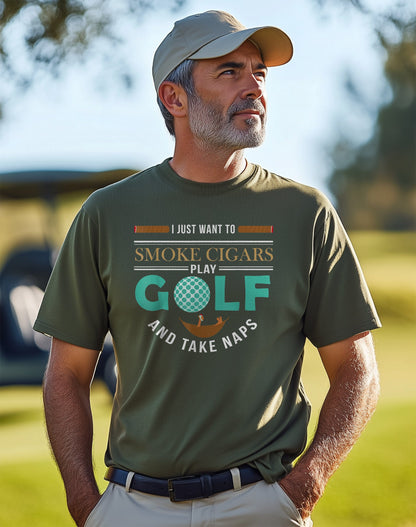 Just Wanna Smoke Cigars and Play t-shirt