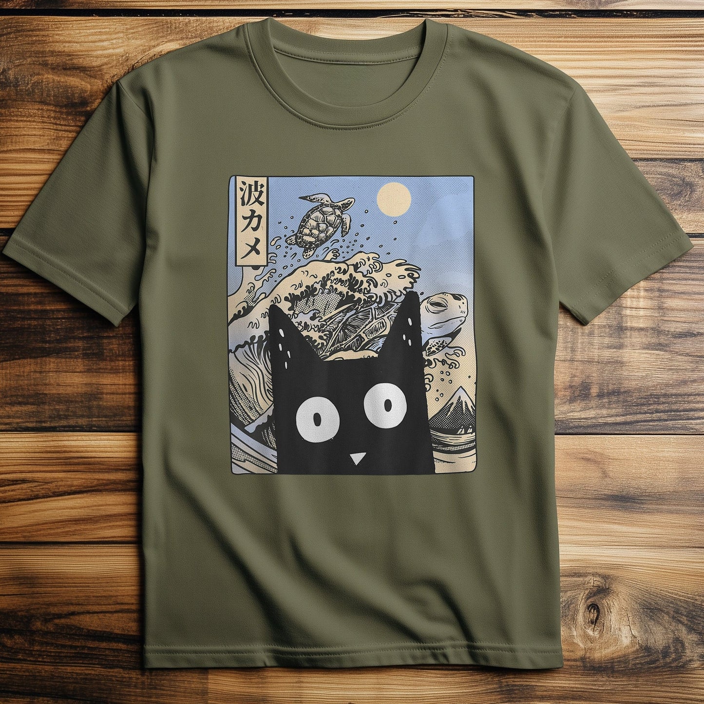 Wave Kawaii Cat - T-Shirt