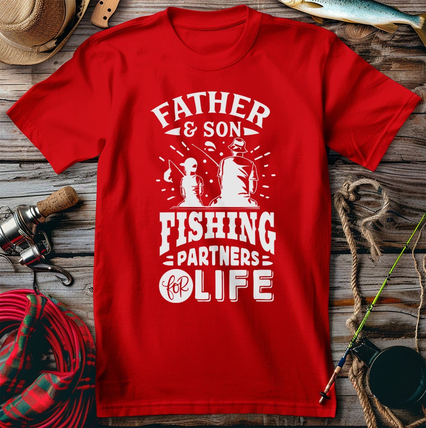 Father and Son Fishing Adventure T-Shirt
