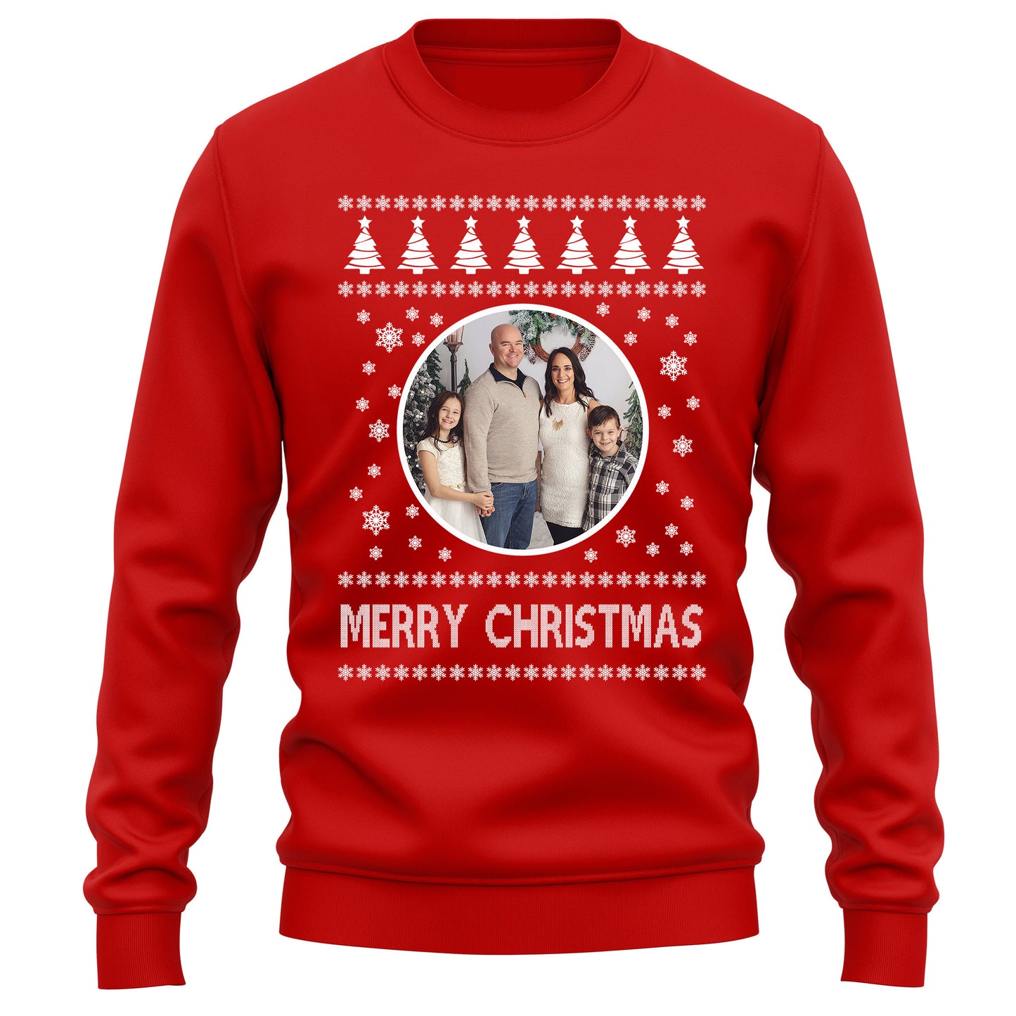 Personalized Christmas Jumper Photo & Text Adults & Kids Sweatshirt