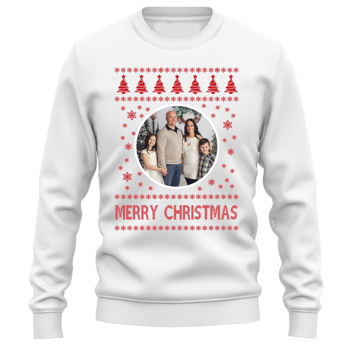 Personalized Christmas Jumper Photo & Text Adults & Kids Sweatshirt
