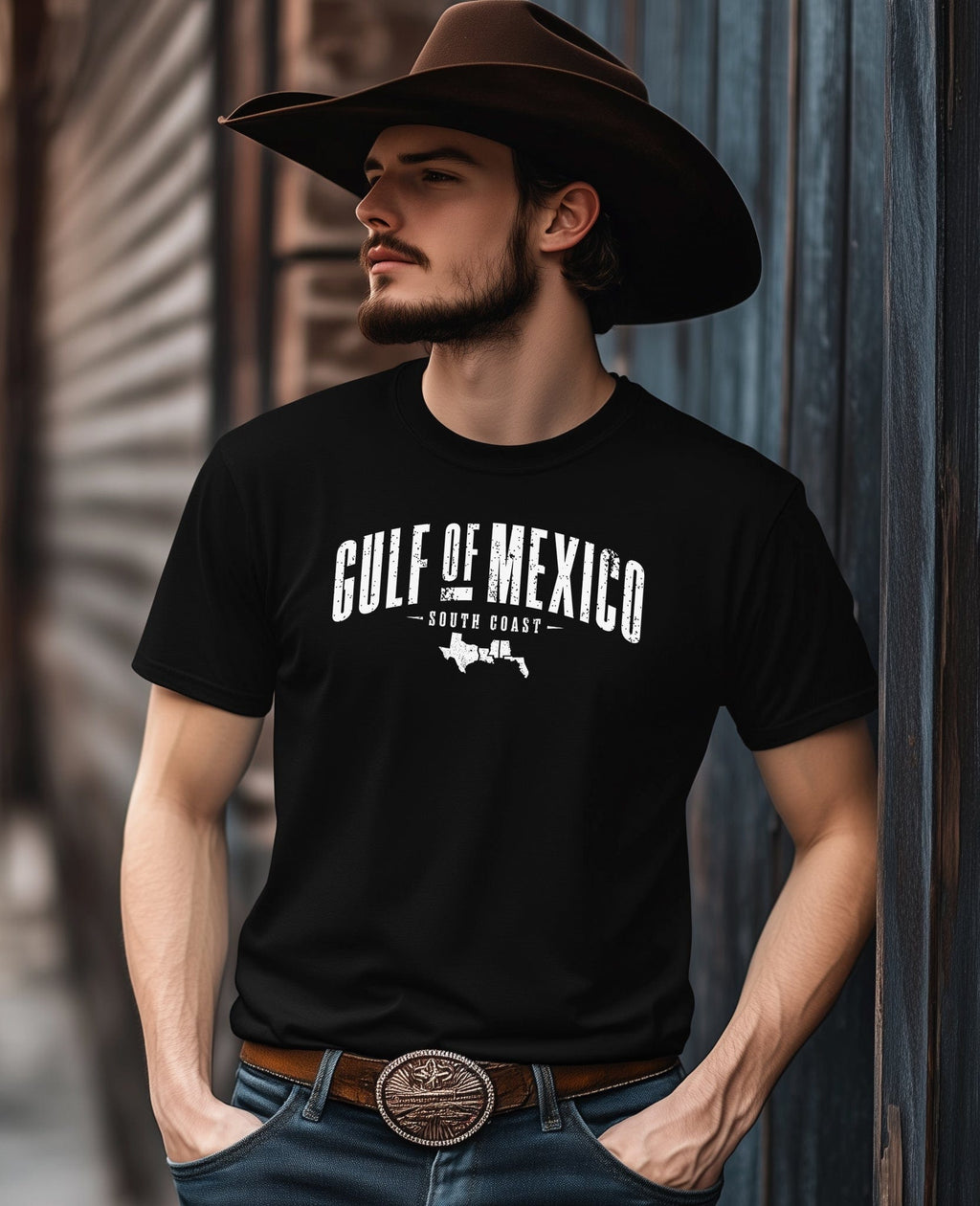 Gulf Of Mexico Text Arch T-Shirt