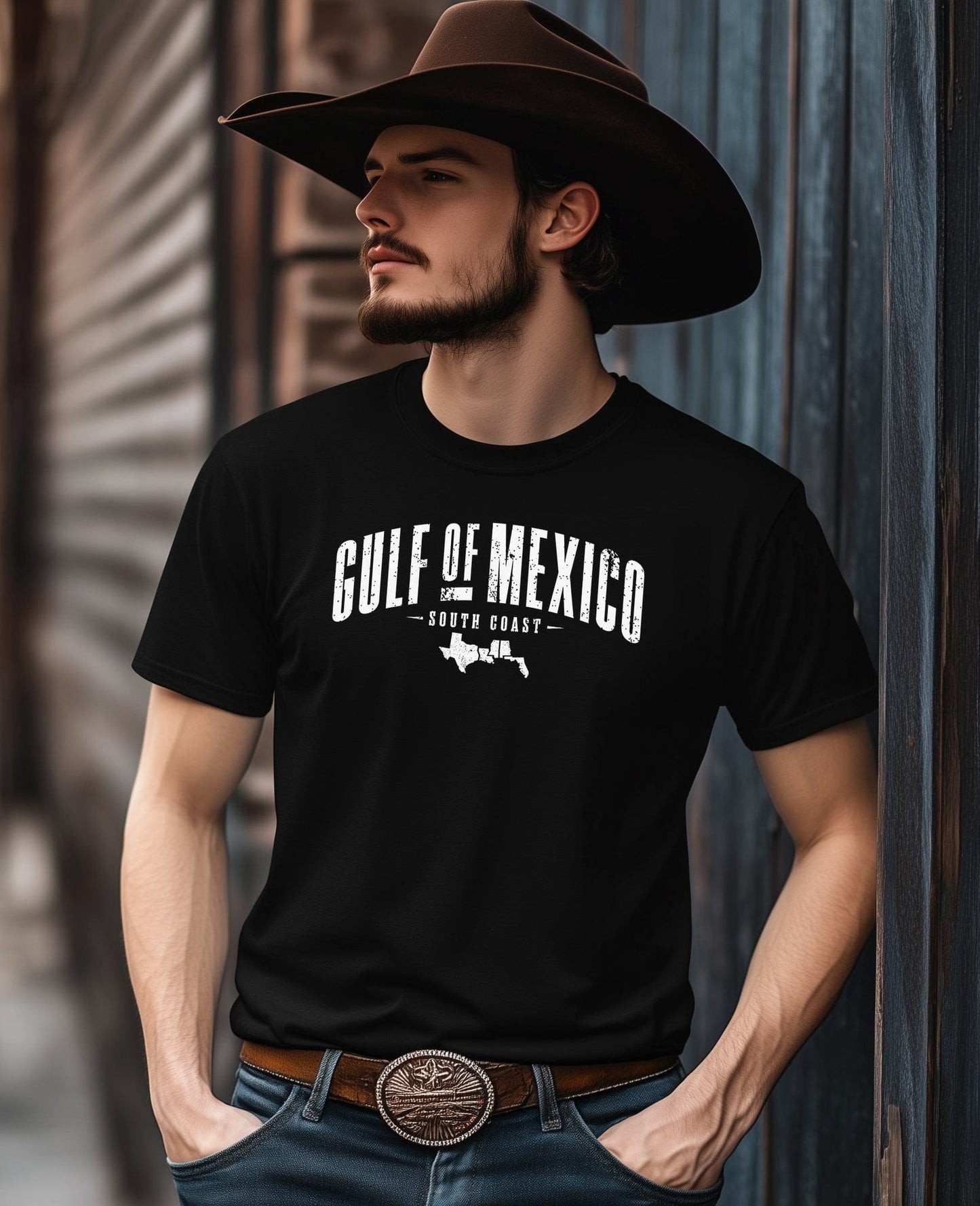 Gulf Of Mexico Text Arch T-Shirt