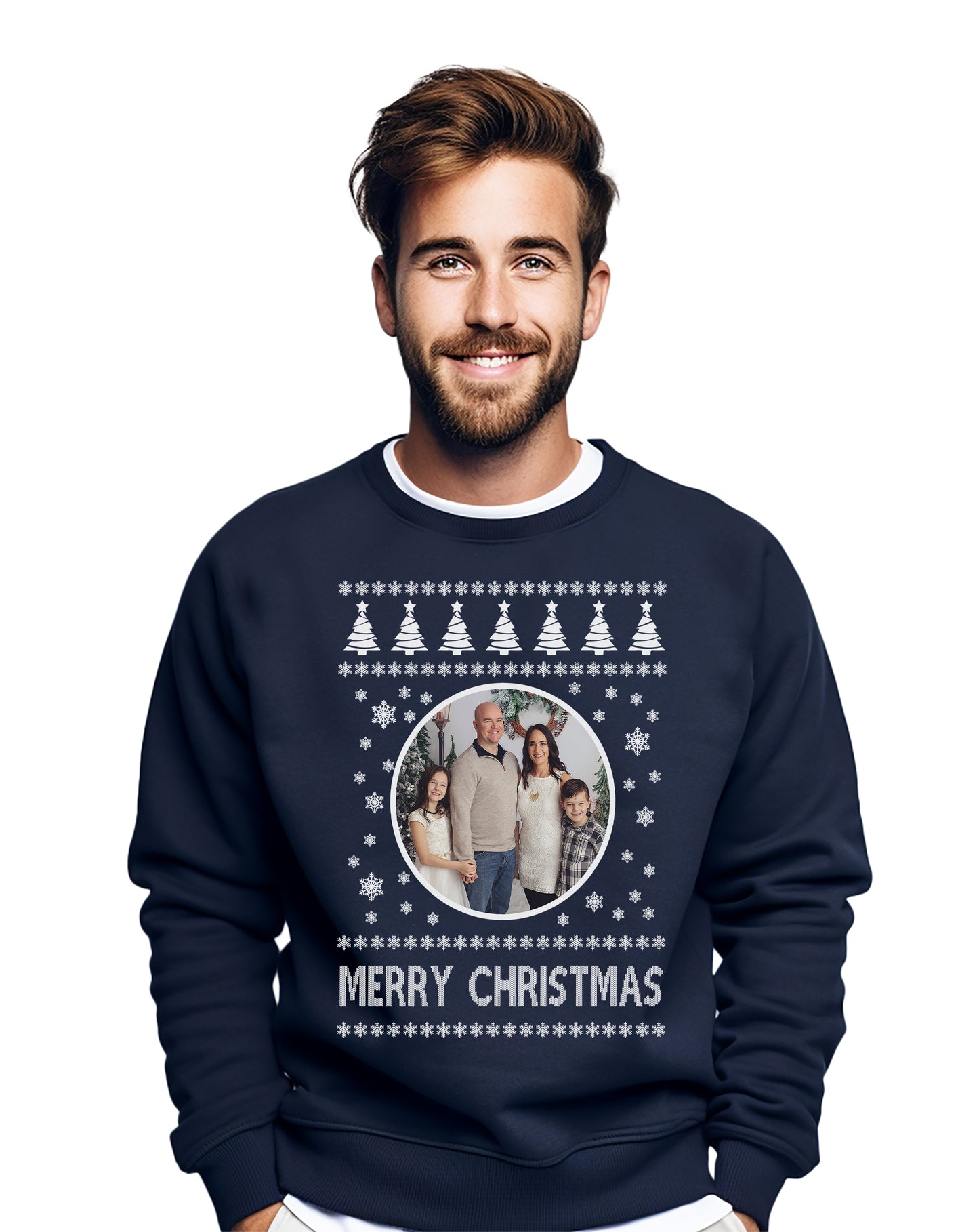 Personalized Christmas Jumper Photo & Text Adults & Kids Sweatshirt