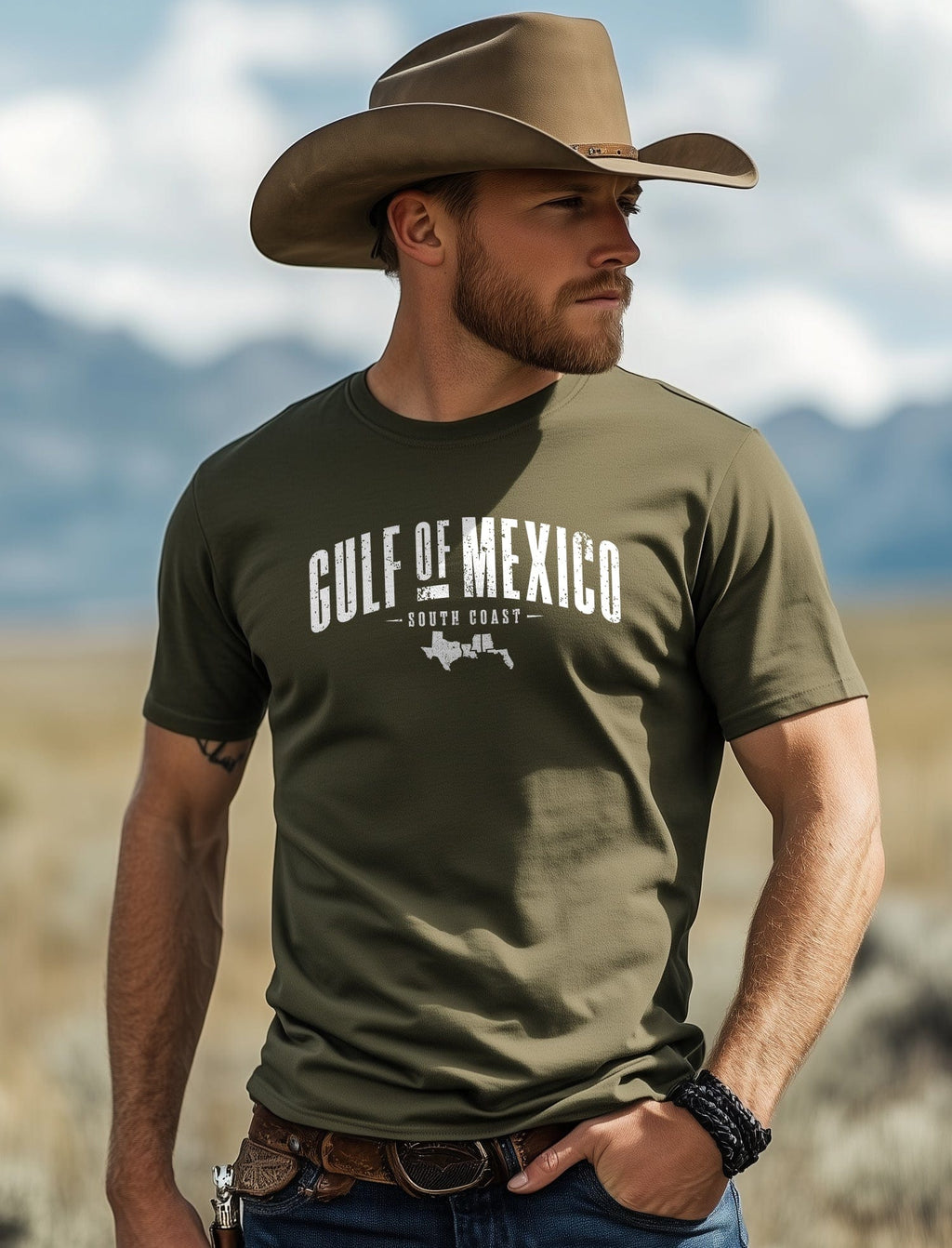 Gulf Of Mexico Text Arch T-Shirt