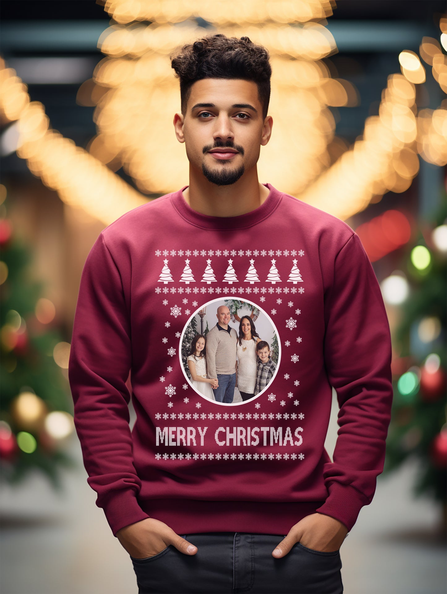 Personalized Christmas Jumper Photo & Text Adults & Kids Sweatshirt