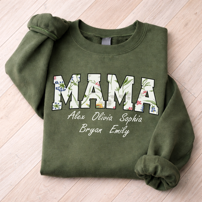 Floral Mothers Day Jumper Kids Names On Sleeve (Copy)